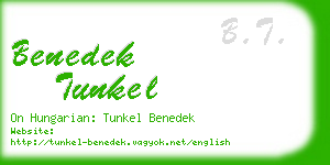 benedek tunkel business card